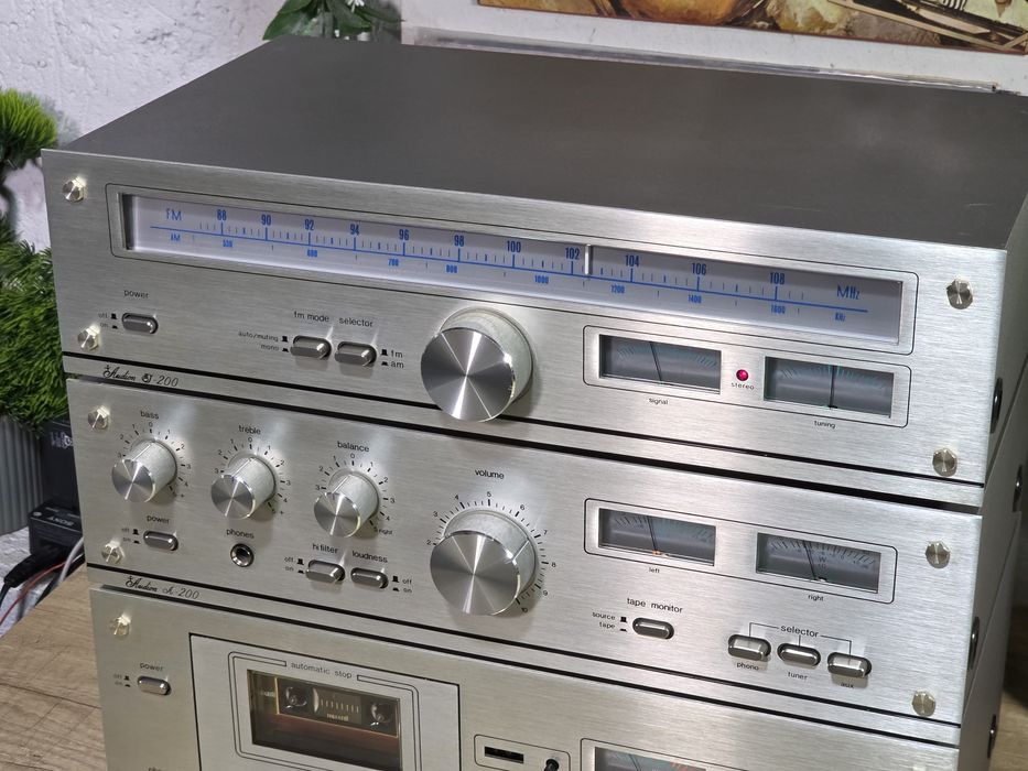 Linie audio AUDION, deck D-200, tuner T-200, amplificator A-200,retro