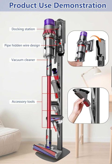 Стойка за прахосмукачка Dyson JUPELI Vacuum Stand V15, V12, V11, V10, V8, V7, V6