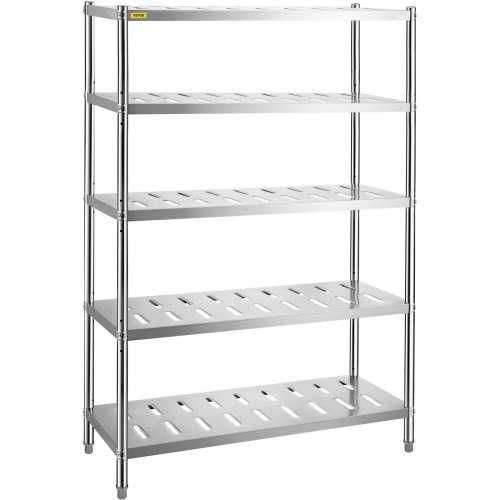 Стеллаж с перфорированными полками из нержавеющей стали