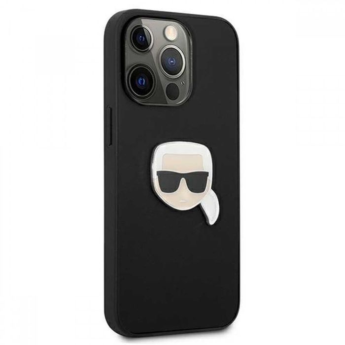 Гръб Karl Lagerfeld Leather Ikonik Karl`s Head Metal за iPhone 13, iPhone 13 Pro, iPhone 13 Pro MAX