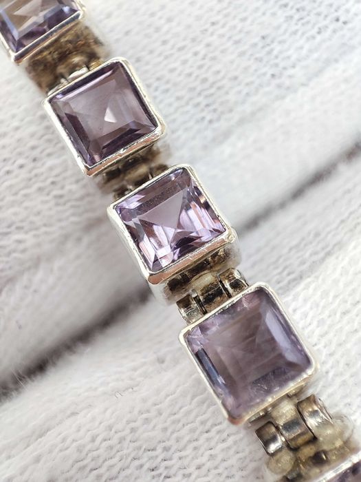 925 Bratara argint cu Ametist natural Amethyst 17.8cm