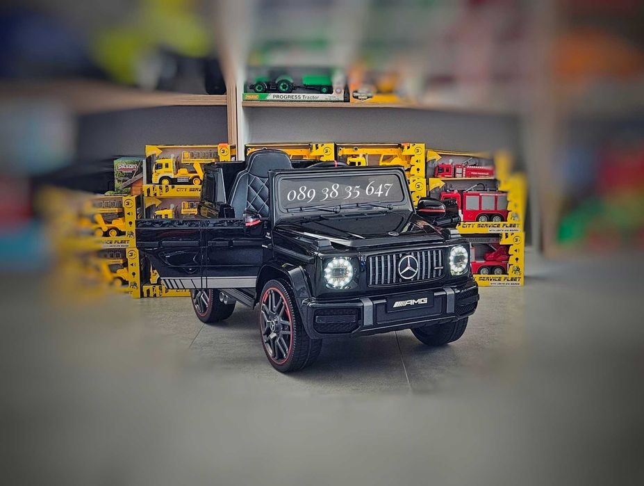 НОВО!Акумулаторен джип Mercedes G63 AMG с 12V батерия,МЕКИ ГУМИ,USB
