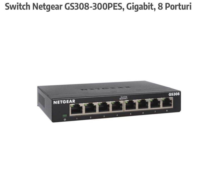 Switch NETGEAR GS308E - 8 porturi Gigabit
