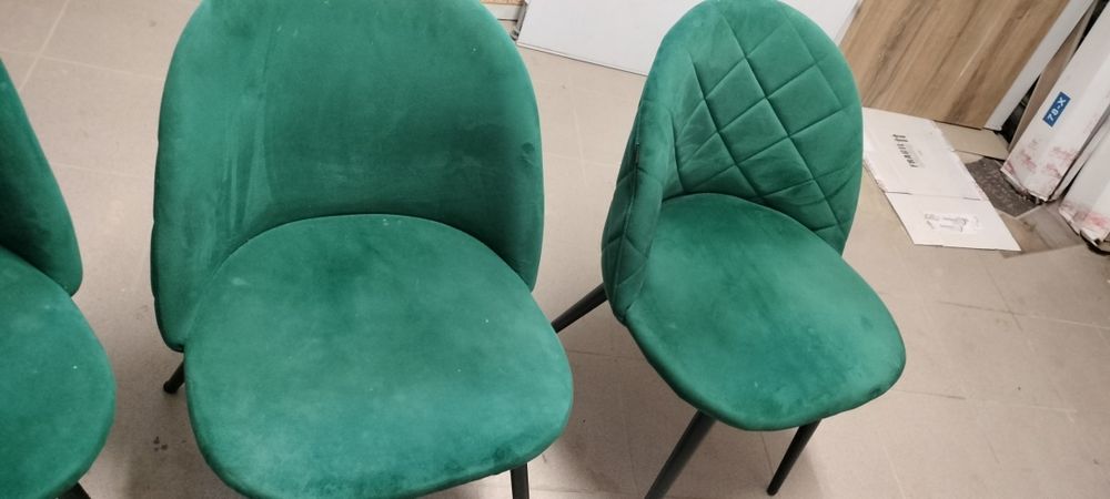Scaune bucătărie catifea - 5 buc