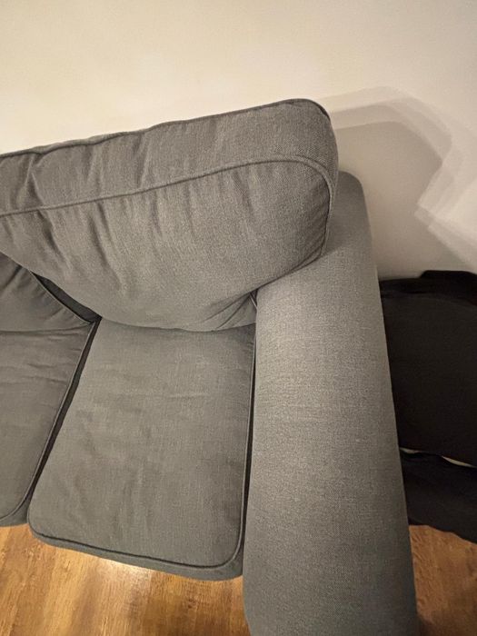 Canapea IKEA EKTORP 3 locuri, huse detasabila Hakebo gri inchis
