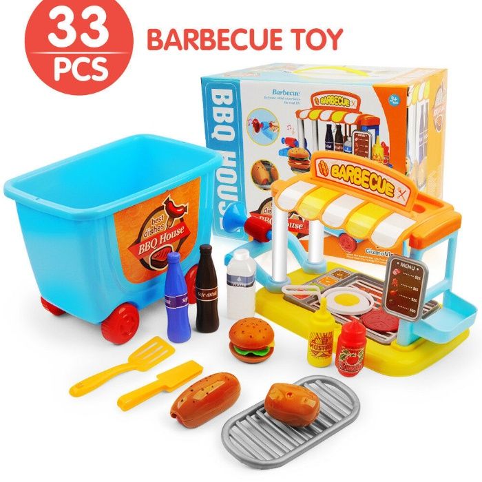 Детска количка за игра ФАСТ Фуд в комплект с аксесоари