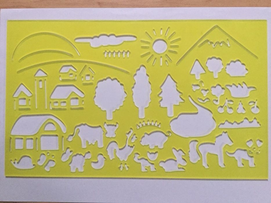 Sabloane pentru desen Super Stensil, penar carioci