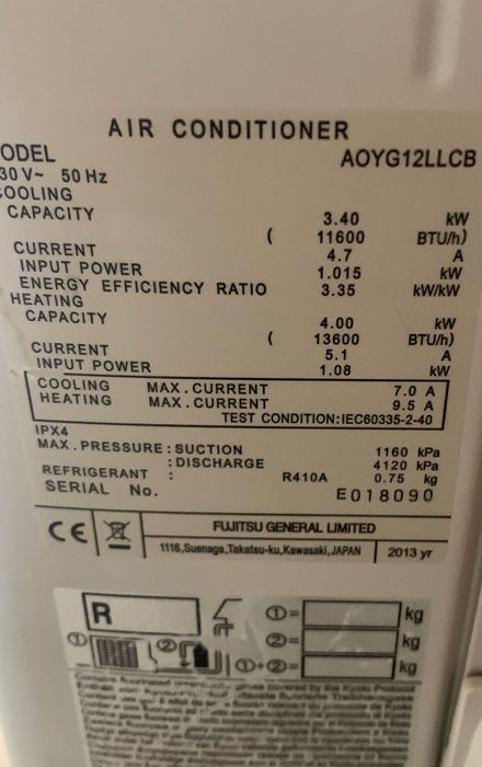 Стенен климатик Fujitsu.