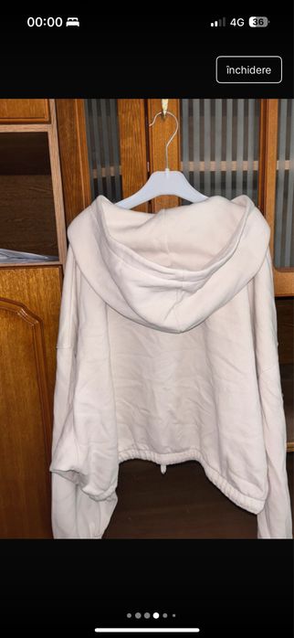 Hanorac H&M crem oversized crop - comfy fit | mărimea XL