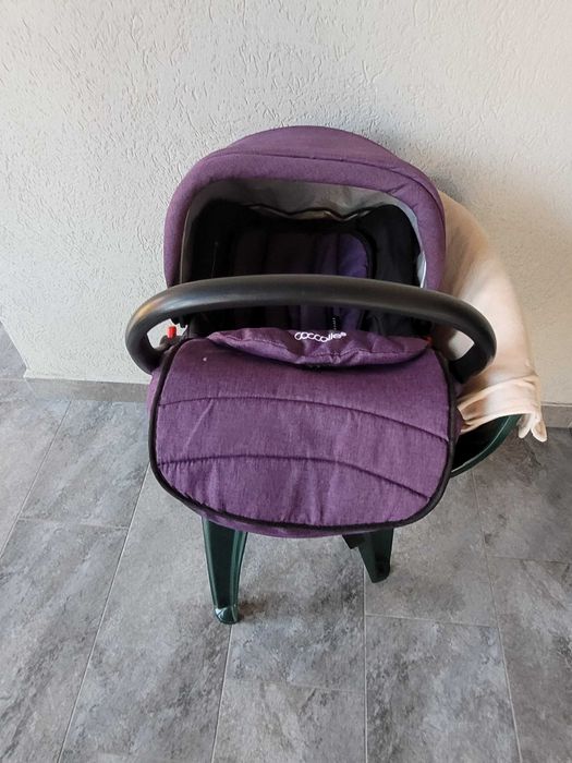 Cărucior copiii 3 in 1, Coccolle in stare bună,  culoarea mov/negru