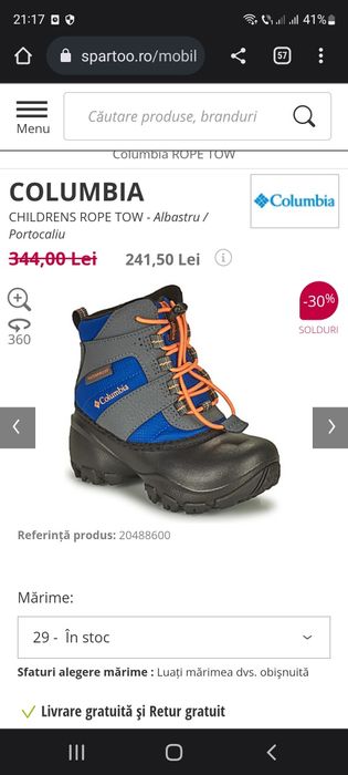 Cizme COLUMBIA goretex noi copii