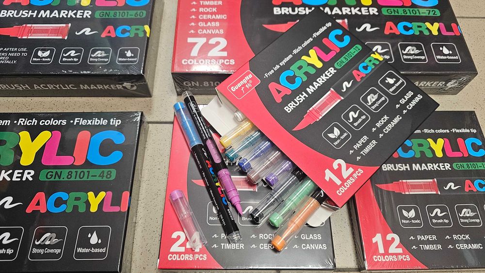 Уникални Акрилни Четкови Маркери за Рисуване и Боядисване в 6 модела