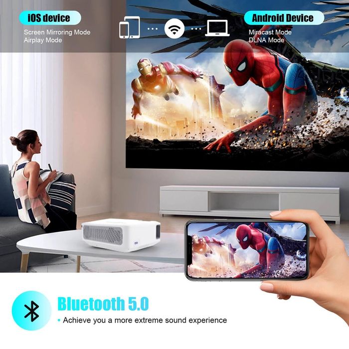 ТОП ЦЕНА! 8K, 5G Професионален проектор с вграден  Android WiFi,Blueto
