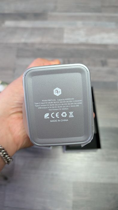 Power Bank A+ 40.000 mAh, 100W, PD, Fast Charge,Lanternă, Nou