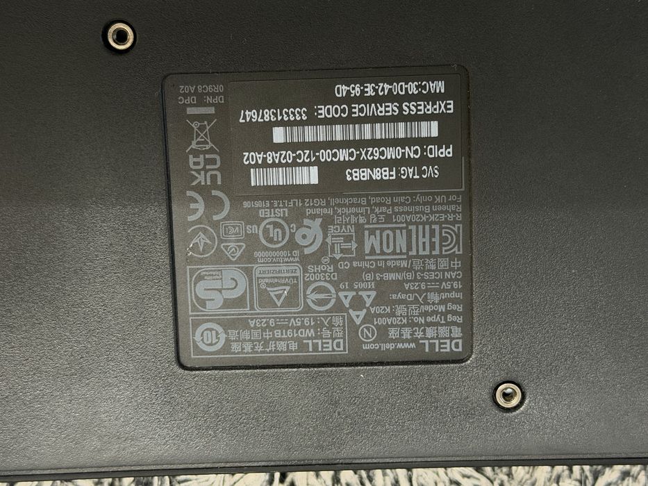 Docking station Dell WD19TB + Alimentator 180W