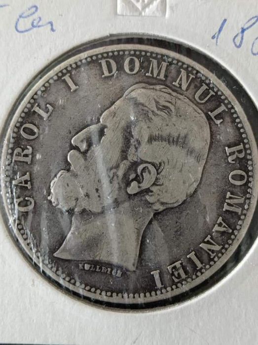 Șase piese monede 5 lei Carol I.