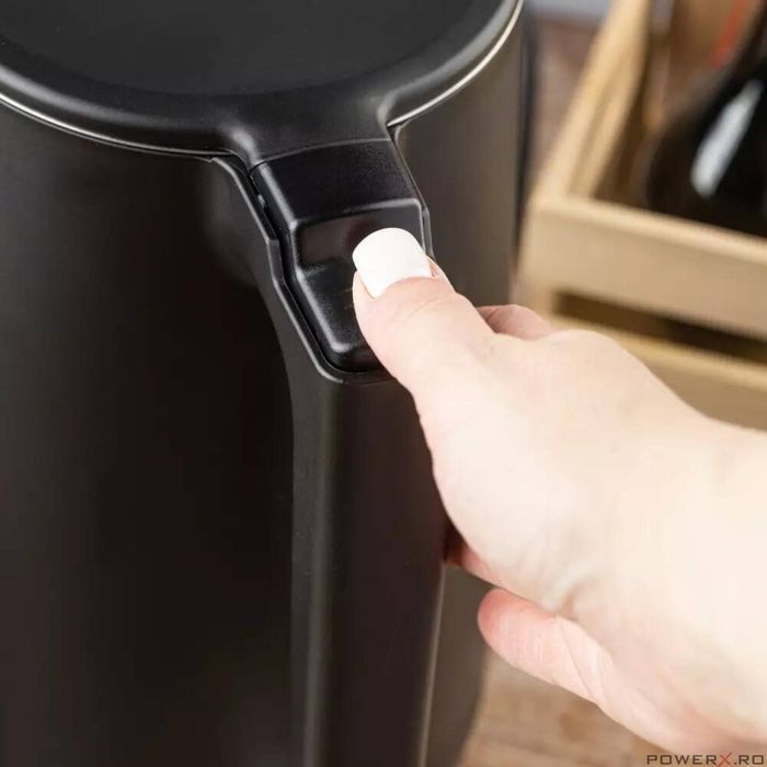 Fierbator electric, fabricat din otel inoxidabil, negru/auriu roz,