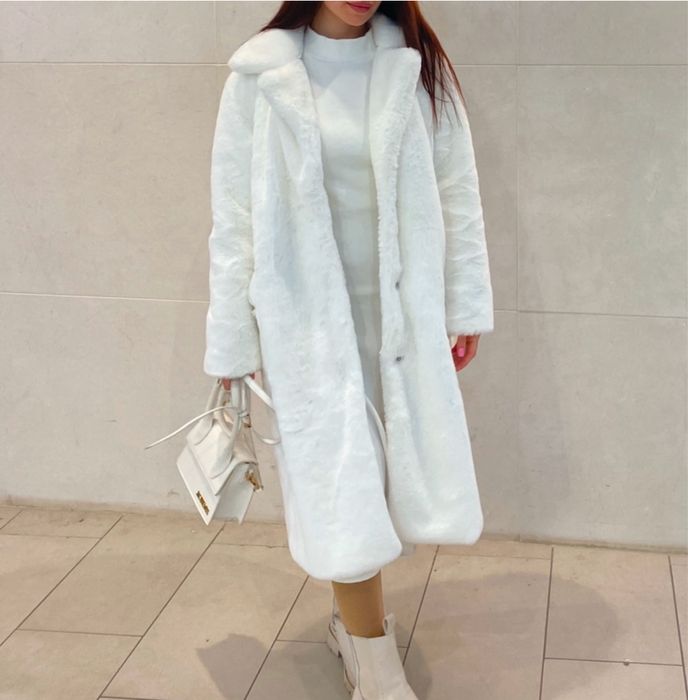 эко шуба белого цвета