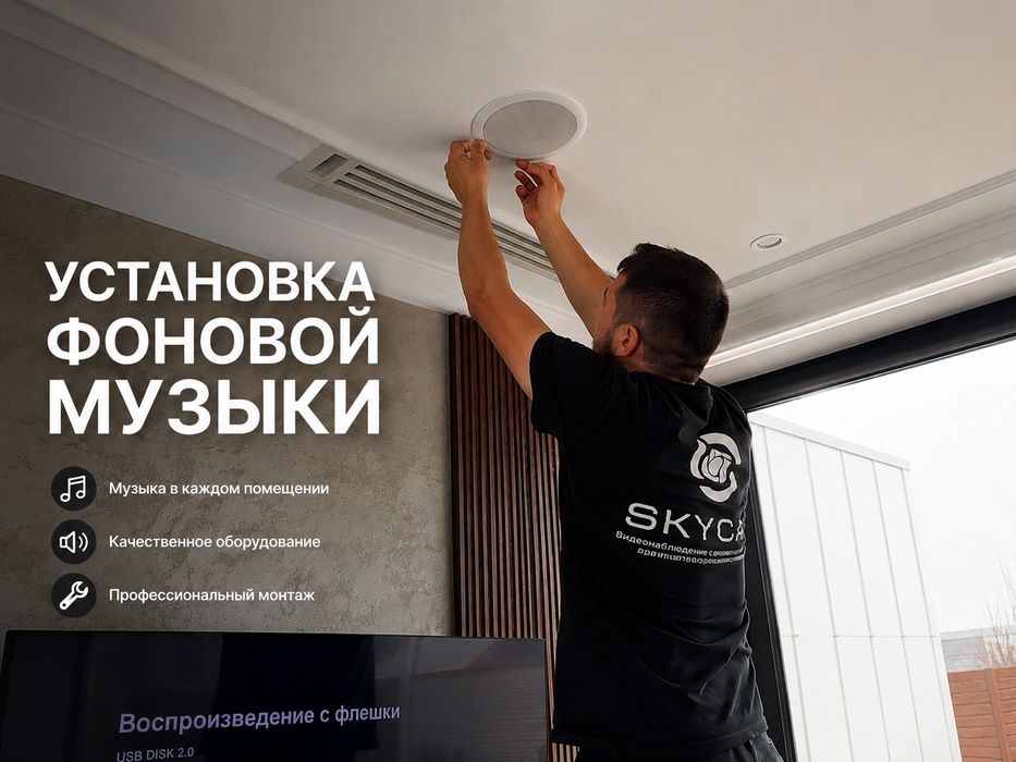 Установка системы фоновой музыки для бизнеса в Астане