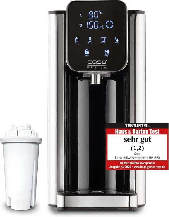 Диспенсър за гореща вода CASO 1879 Turbo HW660, 2600W, 40-100C, 100-400мл, гореща вода за секунди, ефикасен и енергийно ефективен