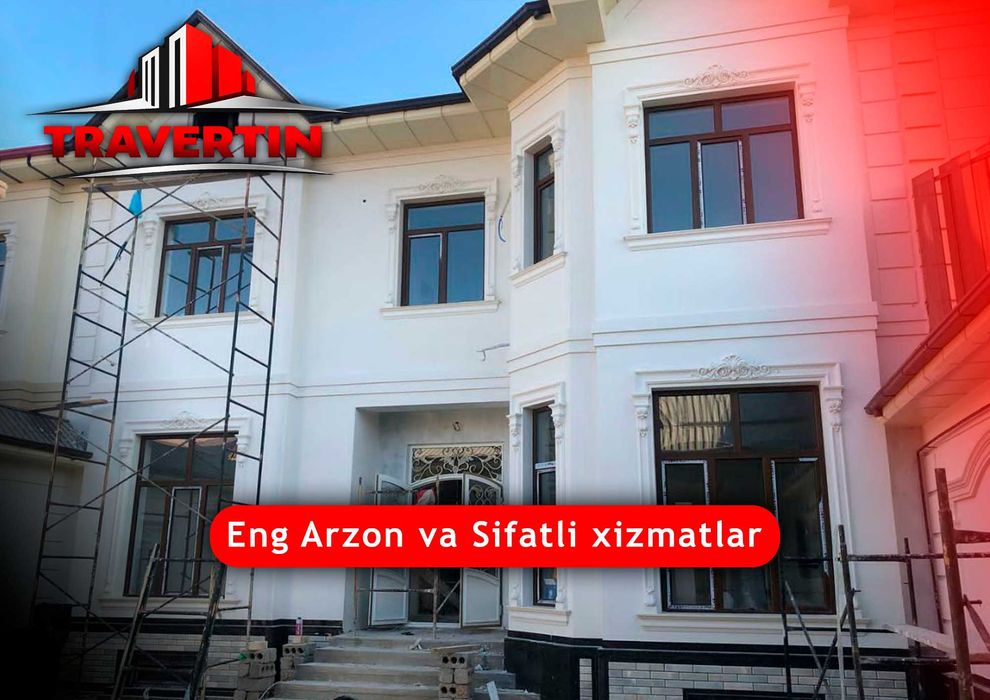 Fasad uchun travertin ishlari Toshkent