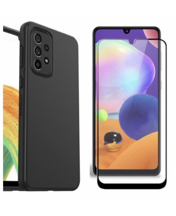 Husa Soft Case si Folie Sticla Curved Samsung A23/A24/A25/A15/A16/A36