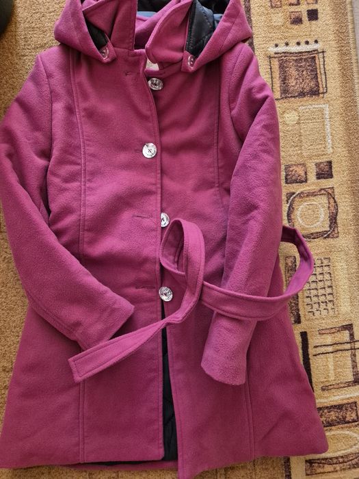 Palton fete, stare foarte buna, iarna, culoare roz