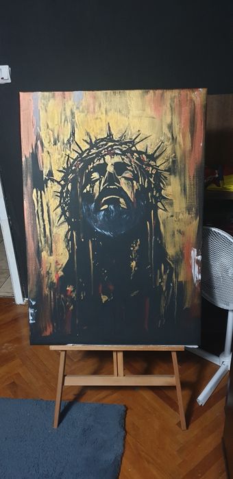 Tablou pictat Iisus Mântuitorul 100cmx70cm