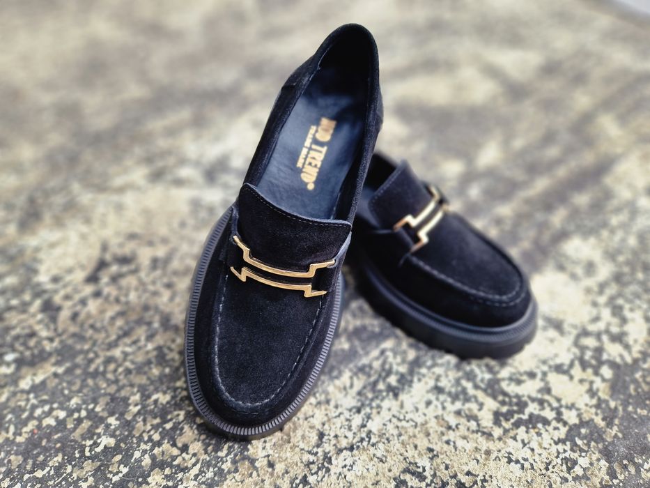 Дамски мокасини естествен велур 39 номер