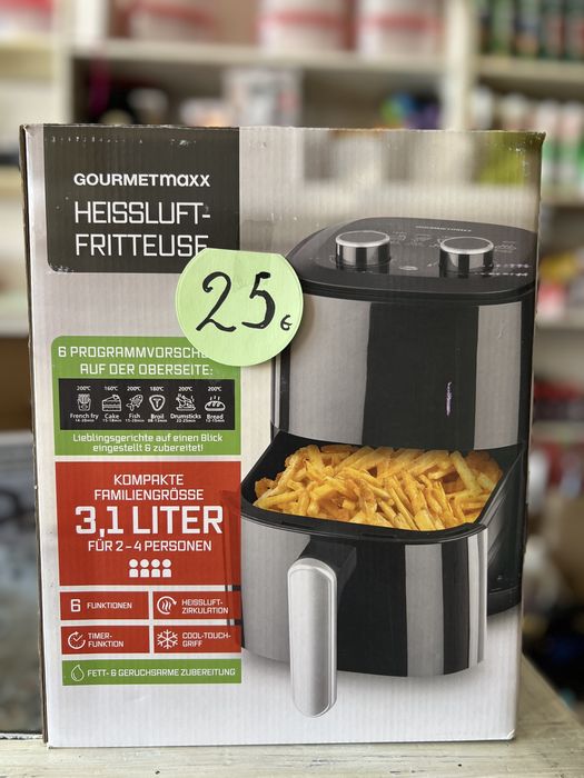 Airfrier Нов Air Fryer GOURMETmaxx 3.1L – фритюрник с горещ въздух, неупотребяван