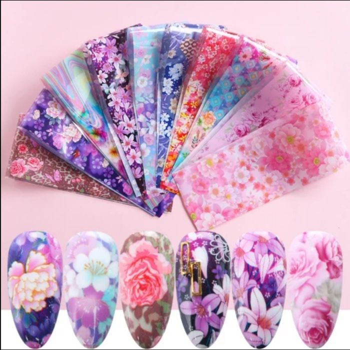 Для Маникюра. Галографическая фольга Стикеры для ногтей