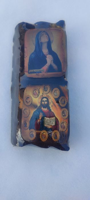 Icoană în stil bizantin cu tempera aur 24K25x10