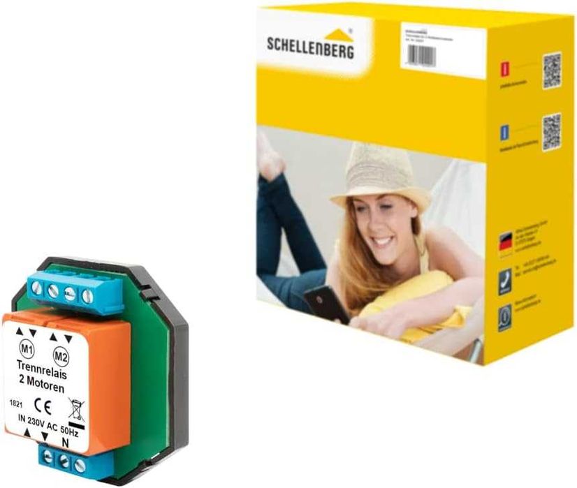 Releu de izolare pentru rulouri Schellenberg 24201 pentru controlul simultan al a 2 motoare de rulouri