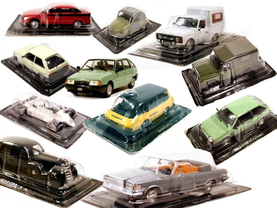 Коллекция разновидностей моделей ГАЗ-21, ГАЗ-24, ГАЗ-31, масштаб 1:43.