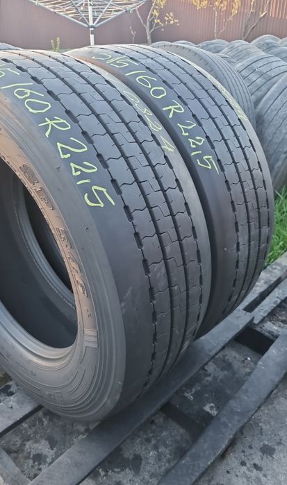 2 Anvelope Directie Dunlop 315/60 R22.5 Impecabile DOT0824.