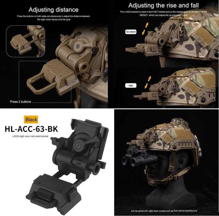 PVS15 PVS18 PGPNVG18 L4G24 NVG Стойка за Каска Очила за Нощно Виждане