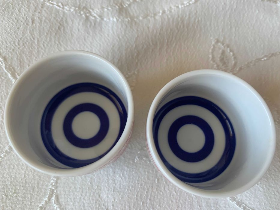 Чашки за саке, комплект 2 бр, порцеланови, оригинални японски, Nagaoka