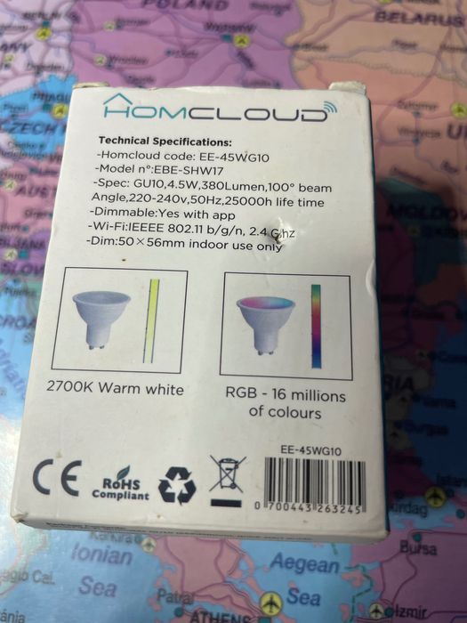 Vand bec smart LED RGB GU10 lumina calda 2700k