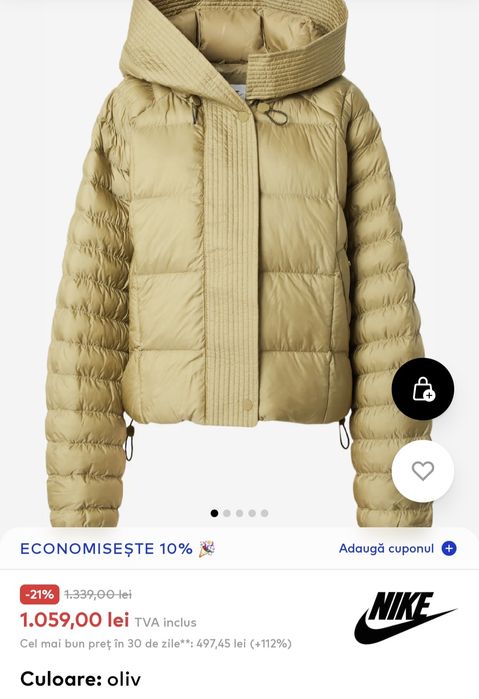 Nike prima puffer geaca iarna dama