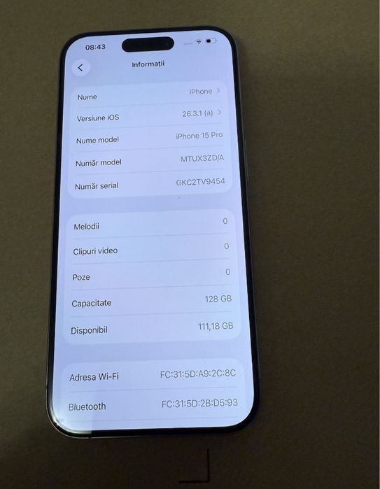 Vand Iphone 15 Pro