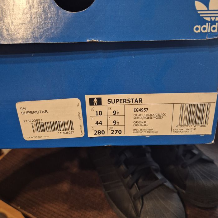 Оригинальные кроссовки/кеды ADIDAS Superstar Black