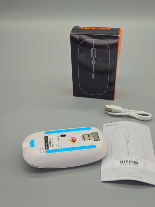 Безжична презареждаема мишка inphic M1P ultra slim 2.4G бяла