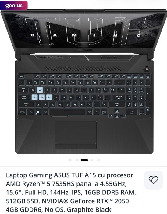Vand Asus Gaming TUF a15