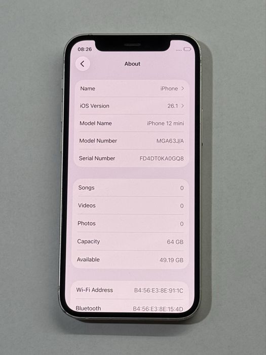 iPhone 12 mini бял 92% battery