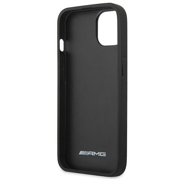 Amg amhcp13mosdbk iphone 13 / 14 / 15 6.1" black hardcase with leather