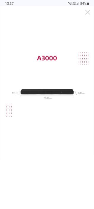 Soundbar Sony HT-A3000, 3.1 ch
