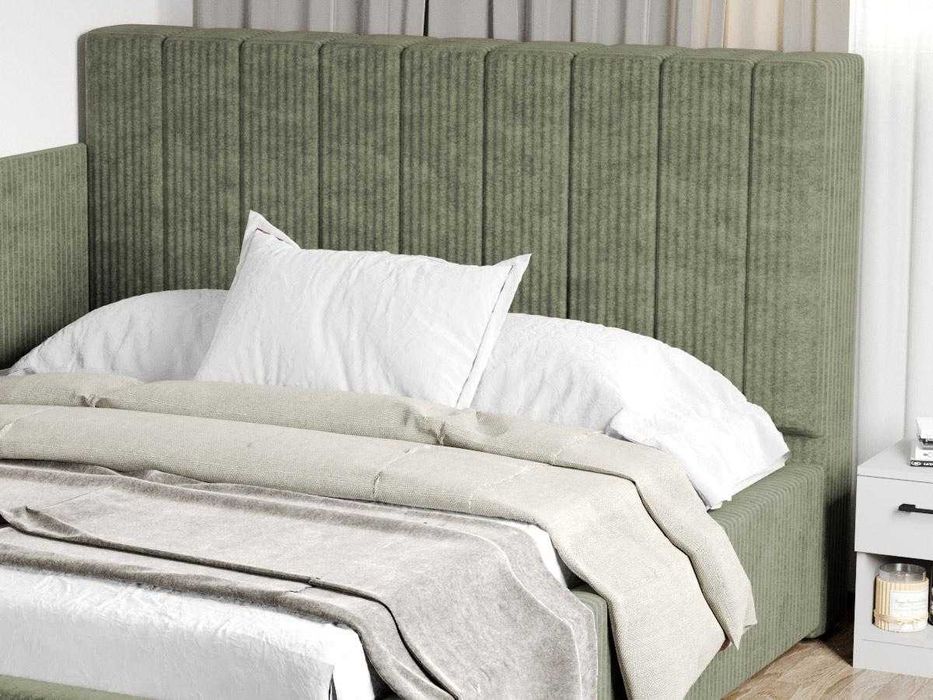 Pat Tapitat de colt saltea de 190 Adam Vernil Poso 47 rabatabil + lada