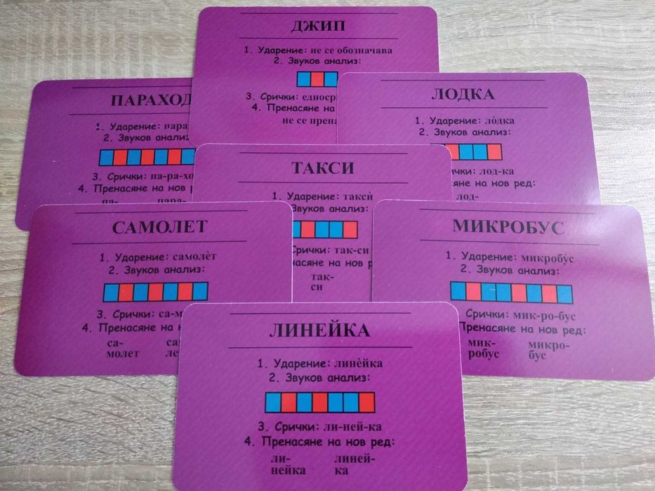 50 флашкарти Превозни средства образователни помагала логопедични