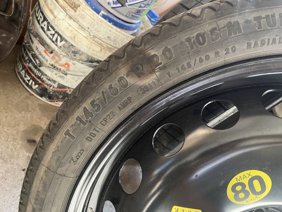 Roata rezerva slim R20 Audi A7, butuc 66.6 stare foarte buna
