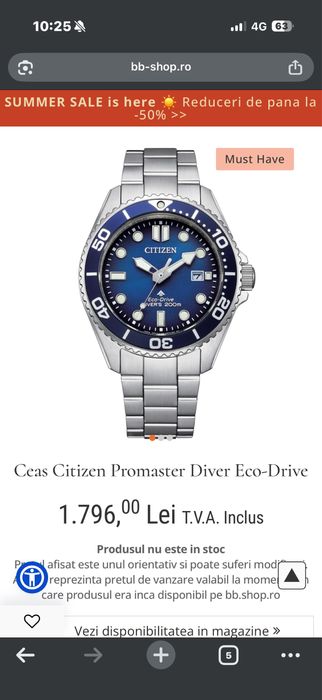 Ceas Citizen Promaster Diver Eco-Drive